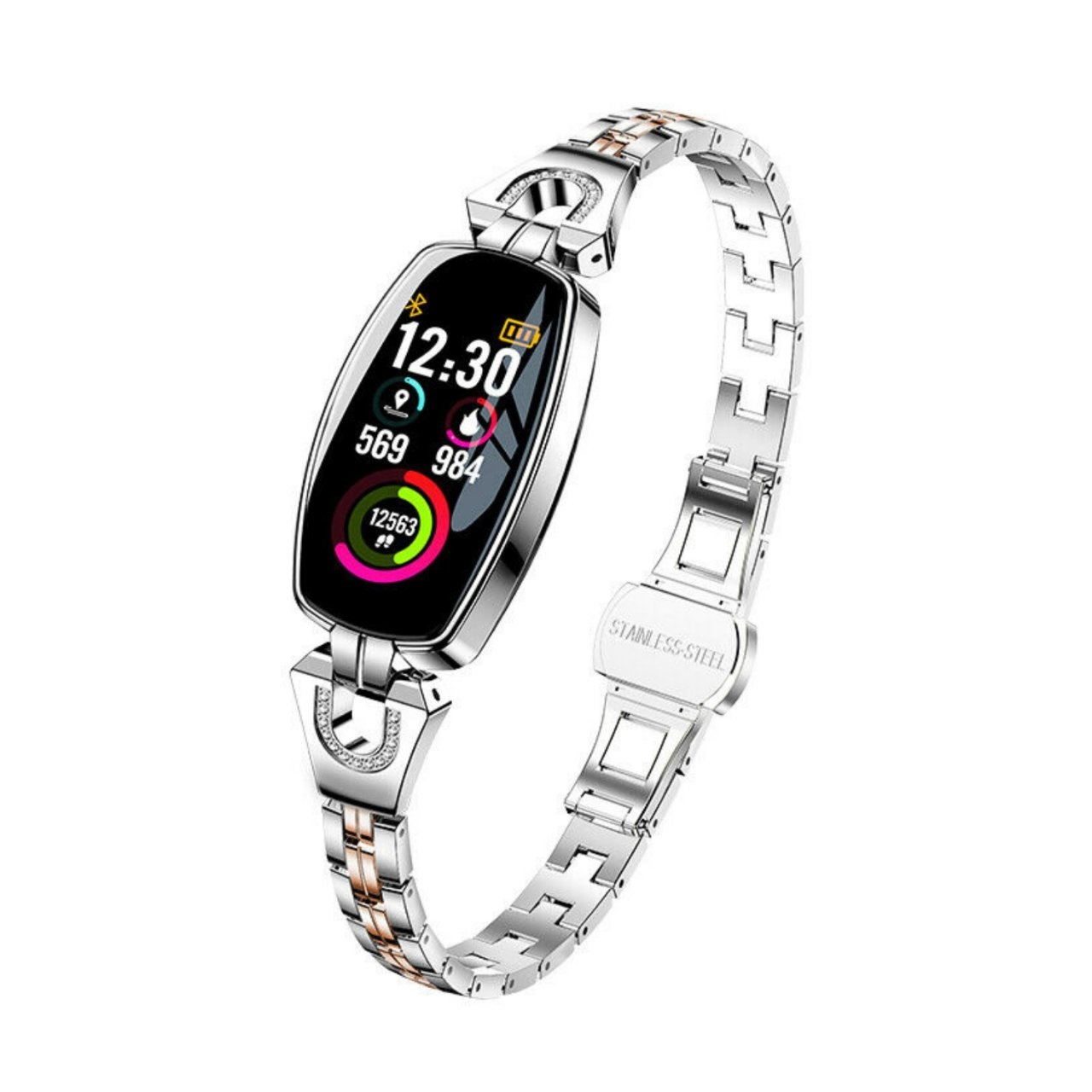Yui H8 46mm Metal Taşlı Akıllı Bileklik