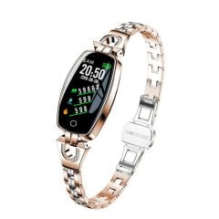 Yui H8 46mm Metal Taşlı Akıllı Bileklik Altın