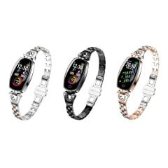 Yui H8 46mm Metal Taşlı Akıllı Bileklik Altın