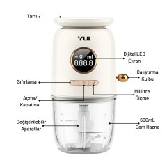 Yui M2090 LED Ekranlı Hassas Tartılı 4 Bıçaklı Blender