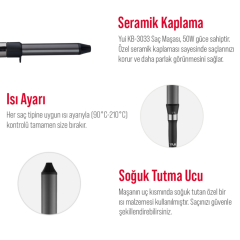 Yui KB3033 Seramik Plaka 32mm Saç Şekillendirici Maşa(Yui Türkiye Garantili)