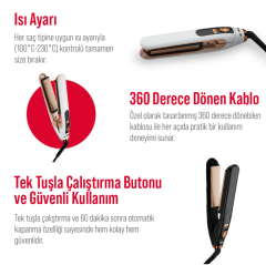 Yui KB2006 Seramik Plaka Led Ekran Mini Saç Düzleştirici ve Şekillendirici Maşa(Yui Türkiye Garantili)