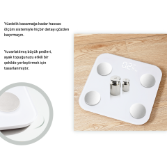 Yui KB11 Akıllı Yağ Ölçer Şarjlı Fonksiyonel Bluetooth Tartı Baskül(Yui Türkiye Garantili)