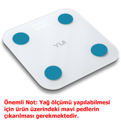 Yui KB11 Akıllı Yağ Ölçer Şarjlı Fonksiyonel Bluetooth Tartı Baskül(Yui Türkiye Garantili)